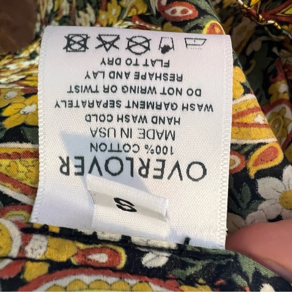 3/$30 🍂 Overlover Yellow & Brown Paisley Button Down Cotton Blouse - Picture 11 of 12